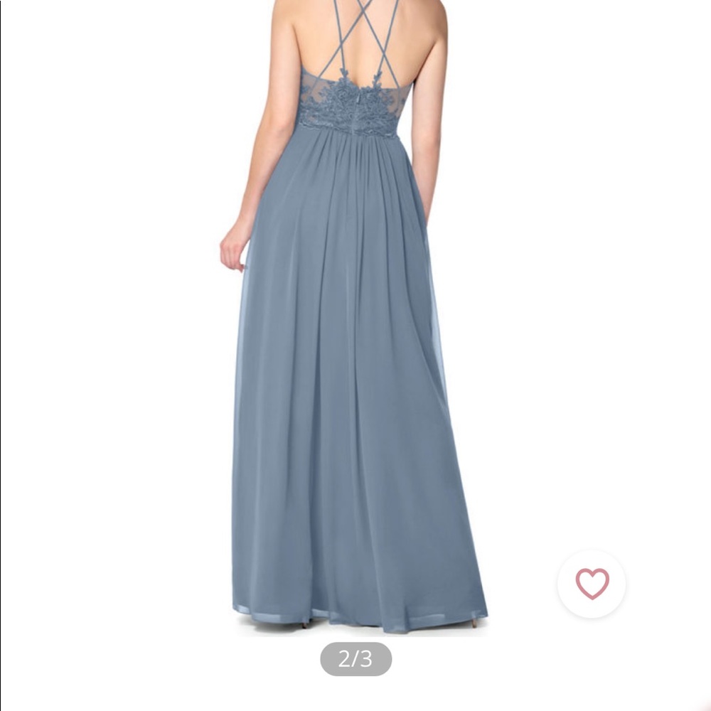 NWT Azazie Ginger Allure Bridesmaid Dress Dusty Blue - Picture 2 of 10